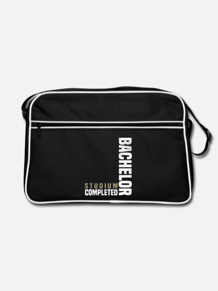 Bachelor Studium Abgeschlossen - Retro Tasche - Schwarz/Weiß