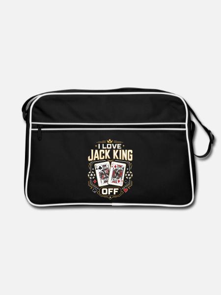 I Love Jack King Pokershirt - Retro Tasche - Schwarz/Weiß