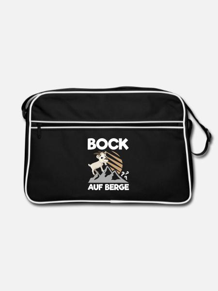 Bock auf Berge? - Retro Tasche - Schwarz/Weiß