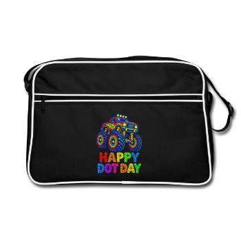 Happy Dot Day Monster Truck - Retro Tasche - Schwarz/Weiß - Vorne