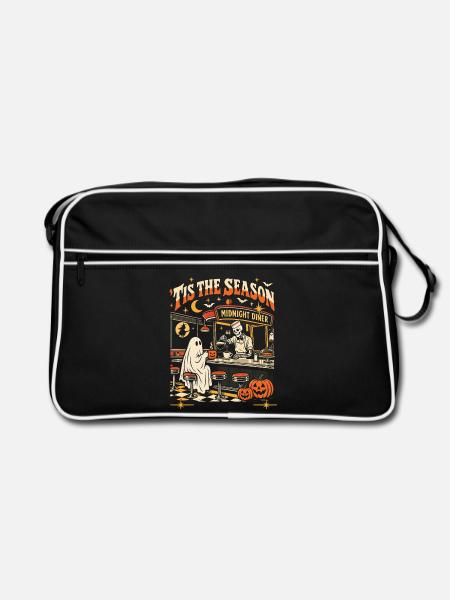 Retro Halloween Tis the Season  - Retro Tasche - Schwarz/Weiß