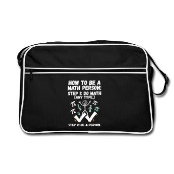 Wie man ein Mathe-Mensch wird - Retro Tasche - Schwarz/Weiß - Vorne