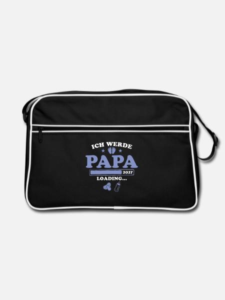 Ich werde Papa 2027 loading - Retro Tasche - Schwarz/Weiß