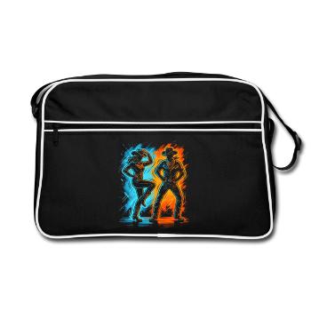 Linedance Herren Damen Kinder Line Dance - Retro Tasche - Schwarz/Weiß - Vorne