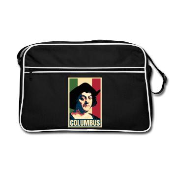 Christoph Kolumbus Entdecker Atlantikgeschichte - Retro Tasche - Schwarz/Weiß - Vorne