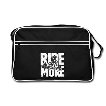Ride More Mountainbike Fahrradfans - Retro Tasche - Schwarz/Weiß - Vorne