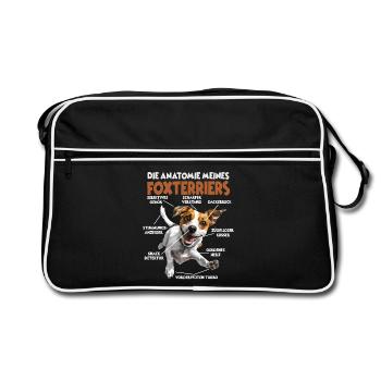 Hundesprüche Hundeliebhaber Geschenk Fox Terrier - Retro Tasche - Schwarz/Weiß - Vorne