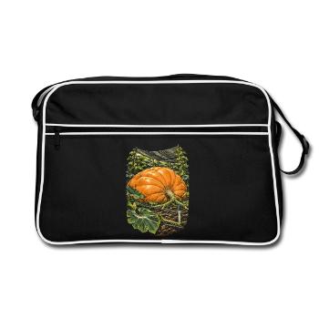 Riesenkürbis Kürbiswettbewerb - Retro Tasche - Schwarz/Weiß - Vorne