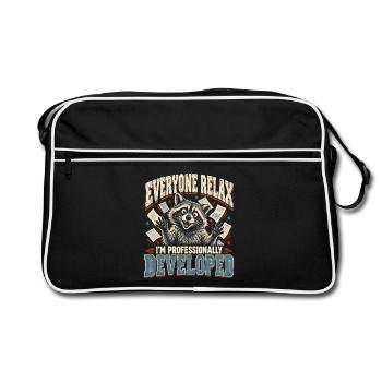 Professionell entwickelter Waschbärprogrammierer - Retro Tasche - Schwarz/Weiß - Vorne