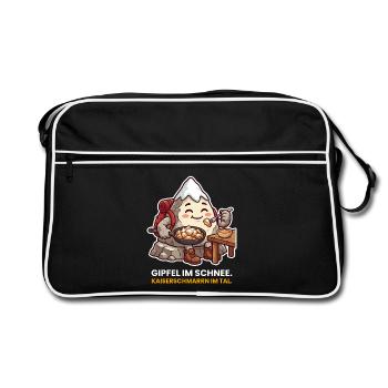 Gipfel im Schnee Kaiserschmarrn - Retro Tasche - Schwarz/Weiß - Vorne