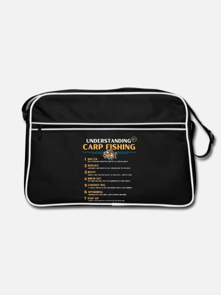 Geheimsprache des Karpfenfischens verstehen Band 1 - Retro Tasche - Schwarz/Weiß