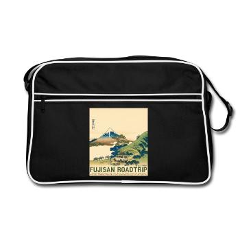 Mt Fuji Road Trip Neo Ukiyo-e Japanese Art - Retro Tasche - Schwarz/Weiß - Vorne