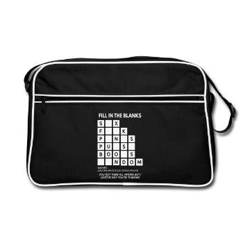  Fill in the Blanks –  Wortwitz - Retro Tasche - Schwarz/Weiß - Vorne