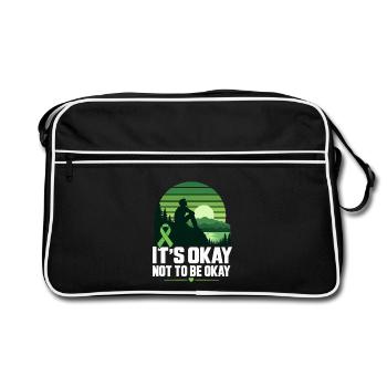 IT'S OKAY NOT TO BE OKAY – Mentale Gesundheit Bewu - Retro Tasche - Schwarz/Weiß - Vorne