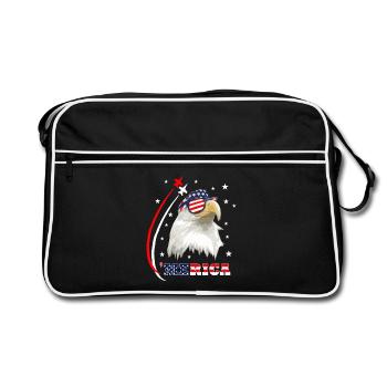 Merica Eagle - Retro Tasche - Schwarz/Weiß - Vorne