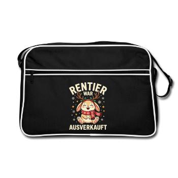 Rentierhase Ausverkauft Weihnachtsdesign - Retro Tasche - Schwarz/Weiß - Vorne
