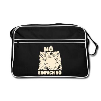 Nö, einfach nö – Schlafendes Capybara - Retro Tasche - Schwarz/Weiß - Vorne