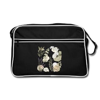 Natural Watercolor Botany - Retro Bag - black/white - Front