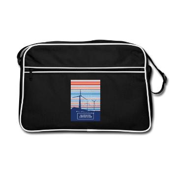 Wind energy solution for a better future - Retro Bag - black/white - Front