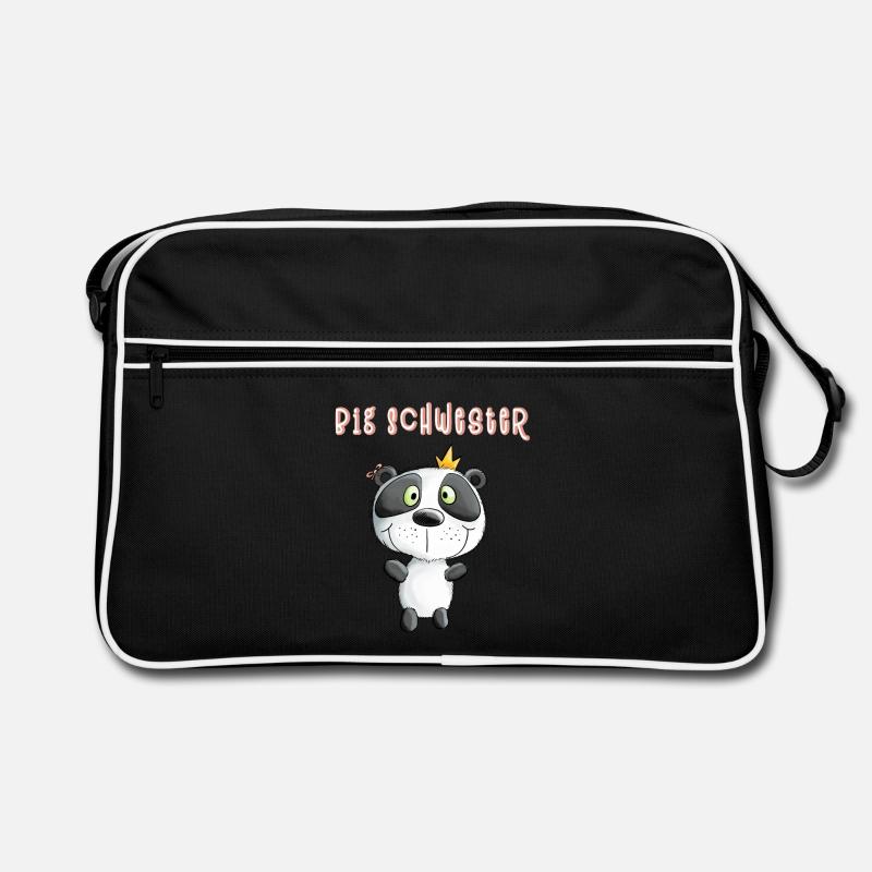 Big sister panda bear princess Retro Bag