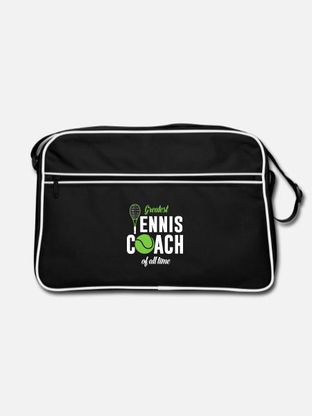 Largest tennis coach ever - Retro Bag - black/white - Front