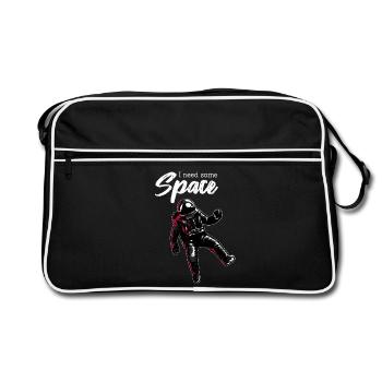 J'ai besoin d'espace | Avec un astronaute dans l'espace - Sac Retro - noir/blanc - Devant