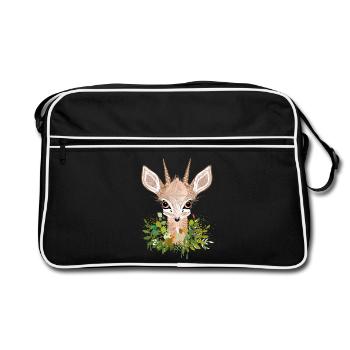 Antilope naine Dikdik aux grands yeux - Sac Retro - noir/blanc - Devant
