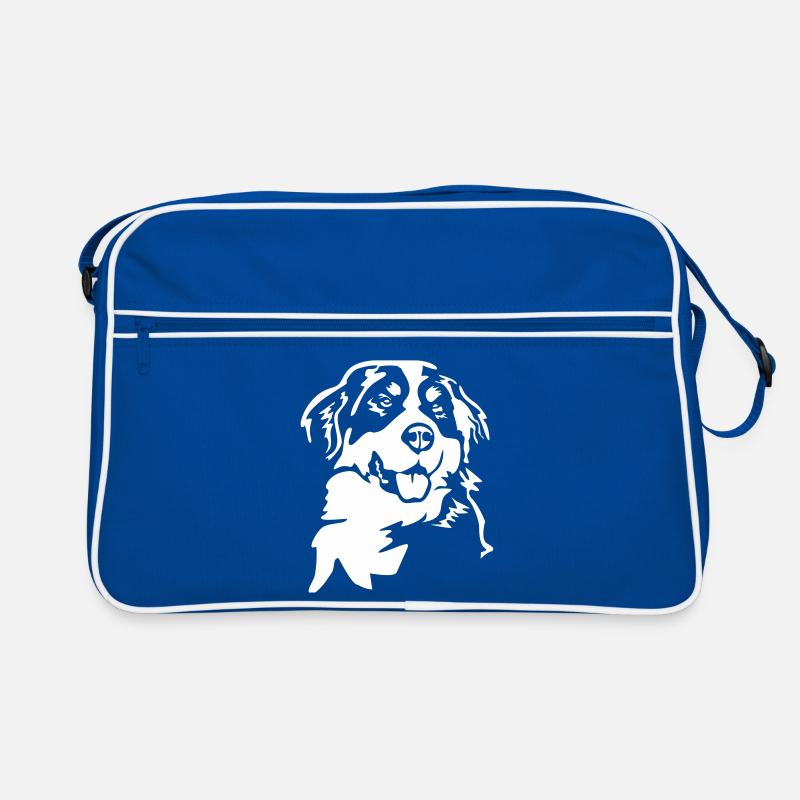 Berner Sennenhund Kopf "Black Edition" Retro Tasche