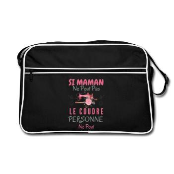 Humour Maman couturière - Sac Retro - noir/blanc - Devant