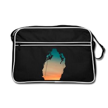 Sunset Cliff Climbers - Retro Tasche - Schwarz/Weiß - Vorne
