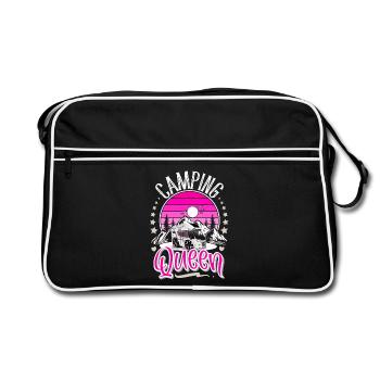 Camping Queen Camper Camping Grand-mère - Sac Retro - noir/blanc - Devant