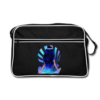 Fleur Enfant Noir Bleu Cheveux Rose Fille - Sac Retro - noir/blanc - Devant