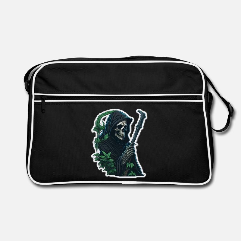 Sensenmann mit Gras Retro Tasche