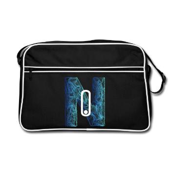 No N letter Name No line fine on Geo terrain - Retro Bag - black/white - Front