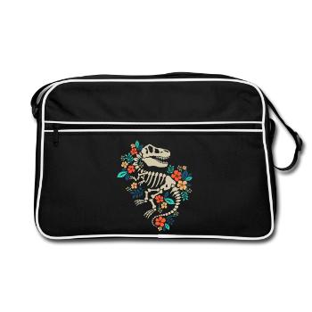 Fossile floral de dinosaure - Sac Retro - noir/blanc - Devant
