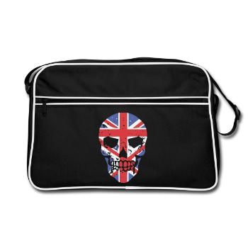 Skull with Union Jack Overlay - Retro Bag - black/white - Front