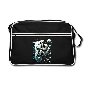 Astronaute de bloc Astronaute Astronaute Cadeau - Sac Retro - noir/blanc - Devant