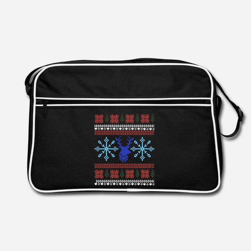 Pixel Christmas Pattern Retro Bag