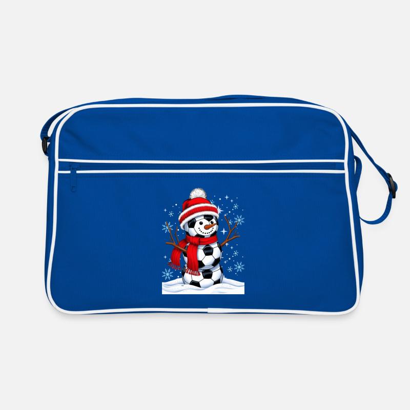Schneemann Fußbälle Retro Tasche