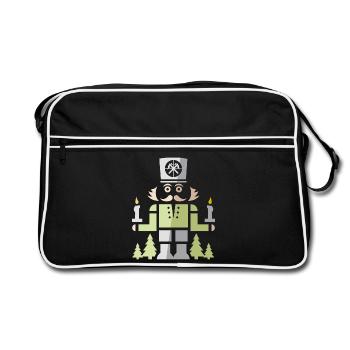 Mineur de Casse-Noisette – Symbole artistique des Monts Métallifères - Sac Retro - noir/blanc - Devant