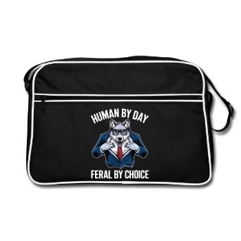 Human by Day, Feral by Choice - Retro Bag - black/white - Front
