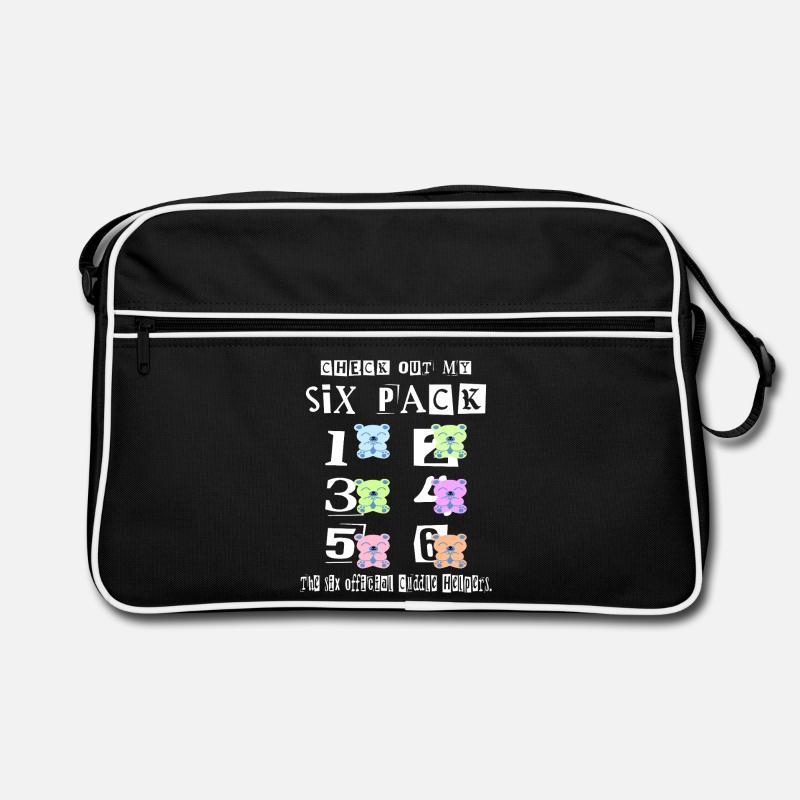 Teddy Kuschel Six Pack - Retro Tasche - Schwarz/Weiß