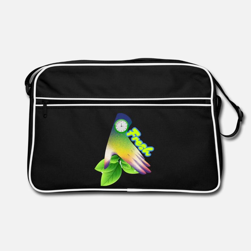 Fresh Gradient Leaf Clock Design Retro Bag