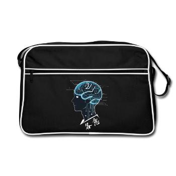 IA cérébrale - Sac Retro - noir/blanc - Devant