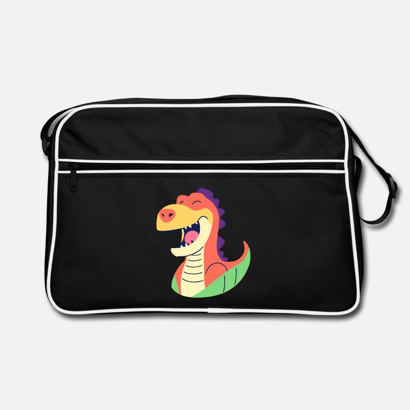 Lustiger lieber lachender Dino Dinosaurier T Rex Retro Tasche