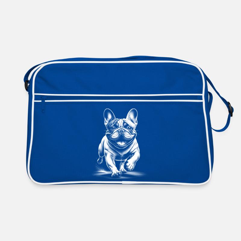 Exécuter le bouledogue français dans le style de dessin Sac Retro