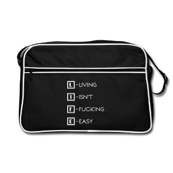 Leben / La vie / Vivre n’est pas facile - Sac Retro - noir/blanc - Devant