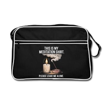 Funny Meditation Introvert Mindfulness Design - Retro Bag - black/white - Front