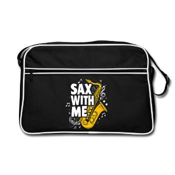 Saxophone - Sax with me Musikliebe - Retro Bag - black/white - Front