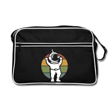 illustration d’astronaute vintage - dessin animé rétro - Sac Retro - noir/blanc - Devant
